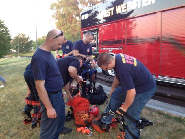 Rope Rescue training at K-Mart Plaza. July 2012